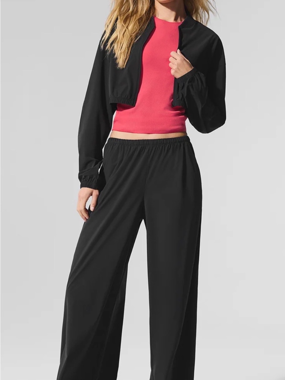 Alo Breezy jacket S and wide leg pant XS set